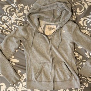 Gray Abercrombie zip up hoodie